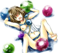 arle_nadja blue_puyo green_puyo madou_monogatari pointy_chin purple_puyo puyo_(puyopuyo) puyo_puyo puyo_puyo_fever red_puyo tagme