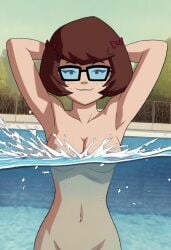 ai_generated ass bigmic145 bikini breasts cartoon_network convenient_censoring convenient_censorship glasses naked naked_female nude nude_female red_hair scooby-doo scooby-doo!_mystery_incorporated swimming_pool velma_dinkley velma_dinkley_(mystery_incorporated)