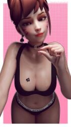 1girls 3d asian asian_female blacked blacked_clothing blender blizzard_entertainment brown_hair choker d.va earring gladionanimated jewelry korean korean_female nipple_slip nipples overwatch overwatch_2 queen_of_spades queen_of_spades_tattoo small_penis_gesture solo spade spade_tattoo tattoo uncensored video_game_character