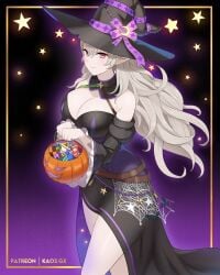 breasts corrin_(female)_(fire_emblem) corrin_(female)_(halloween)_(fire_emblem) corrin_(fire_emblem) corrin_(fire_emblem)_(female) female female_only fire_emblem fire_emblem_fates halloween kaos_art nintendo pointy_ears solo white_hair