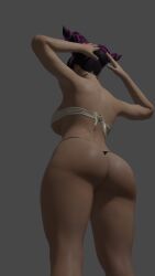 3d 3d_(artwork) 3d_model 3d_render big_ass big_breasts blender breasts girl half-dressed juri_han street_fighter street_fighter_6 street_fighter_v