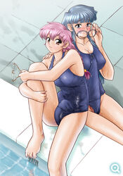 2futas barefoot behind_moon blue_hair blush braid bulge cameltail cum cum_drip cumshot dickgirl dulce_report ejaculation erection erection_in_panties erection_under_clothes feet futa_only futa_sans_balls futa_with_futa futanari futanarization glasses hands-free handsfree_ejaculation high_resolution intersex kiyose_aoi kuroki_momoe long_hair orgasm_without_stimulation panties panty_bulge penis penis_bulge penis_in_panties penis_under_clothes pink_hair pool q_(artist) rule_63 silver_hair spontaneous_ejaculation spontaneous_orgasm swimsuit tenting twin_braids