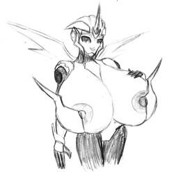 arcee arcee_(prime) black_and_white female numberxxxvi solo transformers transformers_prime