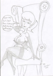 disney female female_only gundam888 human linda_flynn-fletcher monochrome nipples phineas_and_ferb solo tagme