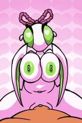 2026 2026s areolae big_breasts deltarune deltarune_chapter_5 green_eyes headwear heart hetero insect insect_girl loving_it mantis mantis_(deltarune) nipples no_hands orchid_mantis penis penis_in_pussy penis_penetrating pov pov_sex pussy simple_background straight vaginal_penetration white_skin