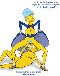 age_difference agnes_skinner breasts clothes color female human male martin_prince nipples pussy_juice sitting straight tagme the_simpsons