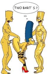 bart_simpson bondage bound color cum fellatio female high_heels human incest insertion male marge_simpson multiple_males nude oral penis sex side_view straight the_fear the_simpsons tied_up