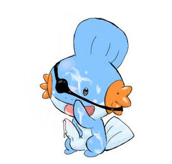 balls color cum eye_patch feral male male_only mudkip nude penis pokemon pokemon_(species) pokemon_rse solo tagme testicles