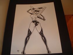 david_farley disney elastigirl helen_parr monochrome nipples photo_(medium) pixar smooth_skin superheroine tagme the_incredibles