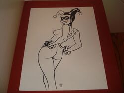 1girls ass batman:_the_animated_series batman_(series) breasts david_farley dc dc_comics dcau female female_only harley_quinn harley_quinn_(classic) human nipples nude photo_(medium) sketch solo