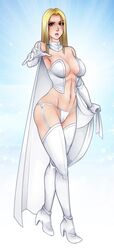 animated emma_frost female_pubic_hair jago_dibuja marvel no_sound tiptoes video white_queen x-men