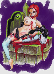 1girls blood breasts female head nipples return_of_the_living_dead solo tagme trash_(rotld) vulva