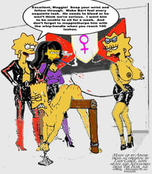 bart_simpson female femdom high_heel_boots high_heels human incest jessica_lovejoy lisa_simpson maggie_simpson male the_fear the_simpsons yellow_body