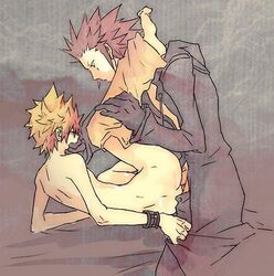 axel_(kingdom_hearts) clothed_on_nude disney gay kingdom_hearts male male_only nude penis roxas square_enix tagme yaoi