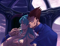 1boy1girl clothing darkstalkers demitri_maximoff morrigan_aensland small_breasts succubus tagme unmo_sutairu