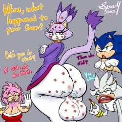 1futa 1girl 2boys amy_rose anthro ass_focus ass_window big_breasts blaze_the_cat bottom_heavy breastless clothed female furry futa_on_female futa_on_male futanari hanging_breasts huge_ass huge_balls huge_breasts kiss_mark kiss_mark_on_ass kiss_mark_on_penis male no_bra no_underwear ripped_clothing silver_the_hedgehog sonic_(series) sonic_the_hedgehog sonic_the_hedgehog_(series) specnsfw teasing unamused