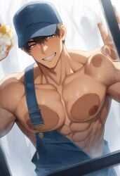 1boy ai_generated ai_golden_map anal character_request cum gay male male_focus male_only muscular muscular_male penis solo_male yaoi