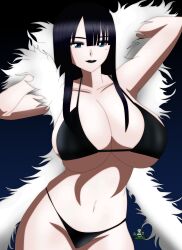 big_breasts black_hair black_lipstick blue_eyes female goth_shizuma_himejima_(noir-black-shooter) noir-black-shooter oc original original_character pale-skinned_female pale_skin shizuma_himejima_(noir-black-shooter)