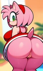 ai_generated amy_rose ass ass_focus big_ass big_ass_(female) female female_only giant_breasts pixai pussy sonic_(series) sonic_the_hedgehog_(series)