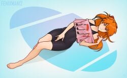 asuka_langley_sohryu clothing fenixman12 fully_clothed laying_down looking_at_viewer neon_genesis_evangelion tagme