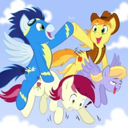 braeburn_(mlp) cloud_kicker_(mlp) earth_pony equine female friendship_is_magic fur male megasweet my_little_pony pony roseluck_(mlp) smooth_skin soarin_(mlp) straight