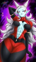 demon_girl dragon_ball_(series) dragon_ball_heroes dragon_ball_xenoverse muscular_female sexy_pose towa