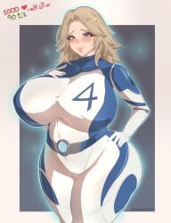 1girls big_ass big_balls big_breasts big_butt big_nipples blonde_hair blue_eyes bodysuit female female_only heroine huge_ass huge_breasts invisible_woman looking_at_viewer marvel marvel_rivals natwo2021 smile sue_storm thick_ass thick_thighs thighs