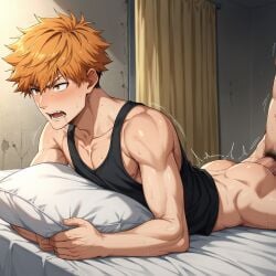 1boy ai_generated anal blue_lock cum gay ginger ginger_hair hatopo005 kunigami_rensuke male male_focus male_only muscular muscular_male penis solo_male yaoi