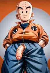 ai_generated charliemon dragon_ball_z krillin kuririn male_focus male_only solo_male tagme