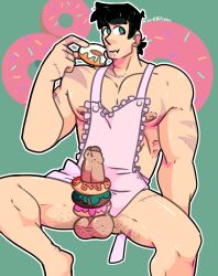 2024 apron disventure_camp donut eating eating_food gay stacking_donuts tom_(disventure_camp) victoreh_draws yaoi