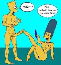 bart_simpson breasts color female human incest male marge_simpson nude penis side_view sitting standing straight tagme testicles the_fear the_simpsons vulva