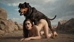 ai_generated canid_on_humanoid canine canine_on_human completely_nude completely_nude_female cum_in_pussy cum_inside cumdrip dog doggy_style dominant_feral enjoying female female_human female_on_feral female_penetrated feral happy_sex human interspecies interspecies_sex long_hair looking_pleasured male male/female male_canine mounting perfect_body photorealistic post-apocalyptic sex sinkrozz submissive_female vaginal_penetration vaginal_sex zoophilia