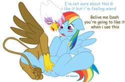 caluriri feral friendship_is_magic gilda gilda_(mlp) my_little_pony rainbow_dash_(mlp) smooth_skin tagme