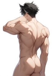 1boy ai_generated ai_golden_map anal cum gay genshin_impact male male_focus male_only muscular muscular_male penis solo_male wriothesley_(genshin_impact) yaoi