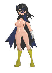 1girls artist_request asian batman_(series) big_breasts black_bat black_hair breasts cape cassandra_cain casual dc dc_comics female female_only footwear handwear human large_breasts long_hair mask navel nipples outerwear pussy shaved_pussy solo tagme vagina