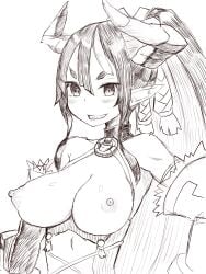 breasts demon_girl demon_horns disgaea disgaea_7 exposed_breasts higan_zesshosai large_breasts nakanun nippon_ichi_software sketch