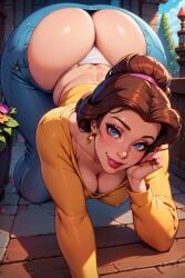 1girls ai_generated ass_cleavage ass_focus barely_contained beauty_and_the_beast beauty_and_the_beast_(1991_film) belle belle_(beauty_and_the_beast) big_ass big_butt big_eyes big_thighs blue_eyes bottom_heavy brunette bursting_ass busty butt_crack curvy curvy_female curvy_figure disney_princess earrings fat_ass female huge_ass huge_butt large_thighs massive_ass massive_butt pawg princess royalty scarebroart solo_female thick_ass thick_thighs voluptuous voluptuous_female wide_hips