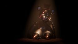 3d black_fur blender_(software) blender_eevee female five_nights_at_freddy's freddy_fazbear's_pizzeria_simulator lefty_(fnaf) metallic_body red_hat robot rule_63