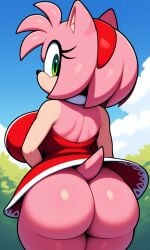 ai_generated amy_rose ass ass_focus big_ass big_ass_(female) female female_only giant_breasts pixai sonic_(series) sonic_the_hedgehog_(series)