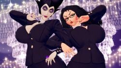 2girls 3d ass big_ass big_breasts breasts bust busty curvaceous curvy curvy_figure dark_hair digital_media_(artwork) disney disney_princess disney_villains female female_focus hips hourglass_figure huge_ass huge_breasts human humanoid kaoskatsu large_ass large_breasts legs light-skinned_female light_skin maleficent mature mature_female milf mother_gothel sleeping_beauty_(1959_film) slim_waist tangled thick thick_hips thick_legs thick_thighs thighs top_heavy villain villainess voluptuous waist wide_hips