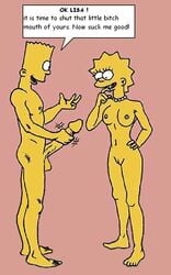 bart_simpson color female human imminent_oral incest insult lisa_simpson male oral_request straight the_fear the_simpsons yellow_body