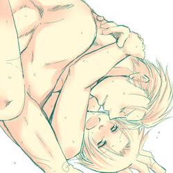 2boys axis_powers_hetalia feliciano_vargas germany_(hetalia) hug italy_(hetalia) ludwig_weillschmidt male nude sex sweat yaoi