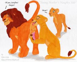 anus disney feline female female_feral feral fur lion lioness male mammal nala penis sarafina simba straight tagme testicles the_lion_king