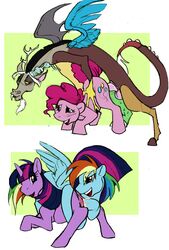 discord_(mlp) friendship_is_magic jabberwockychamber my_little_pony pinkie_pie_(mlp) rainbow_dash_(mlp) smooth_skin twilight_sparkle_(mlp)