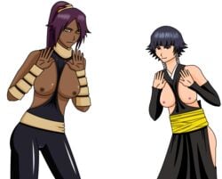 bleach dark-skinned_female dark_skin ecchiantonio1495 shihouin_yoruichi soifon sui-feng tagme