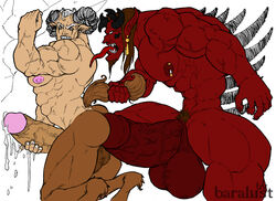 anal_sex anus balls bara baralust boner cum devil erection gay greek_mythology huge_balls huge_cock hung_bottom large_balls large_insertion large_penis male male_only muscle muscles mythology nipple pan penis pubic_hair red_skin retracted_foreskin satan satyr size_difference swinging_balls uncut yaoi