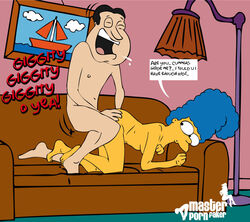 crossover family_guy female glenn_quagmire human male marge_simpson master_porn_faker straight tagme the_simpsons