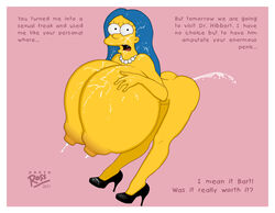 ass bent_over blue_hair breasts color darth_ross female female_only hair high_heels human marge_simpson nipples nude solo tagme the_simpsons