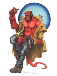 2008 dark_horse demon demon_tail flaccid hellboy hellboy_(series) male male_focus male_only michael_kirwan penis penis_out red_skin solo solo_male tagme