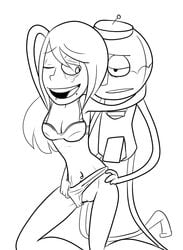 artist_request benson bikini character_request female human monochrome pussy regular_show straight tagme